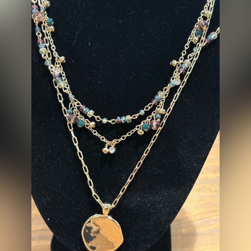 Style & Co. Gold Multi-Layer Gold Tone Necklace with Beads - Picture 8 of 11